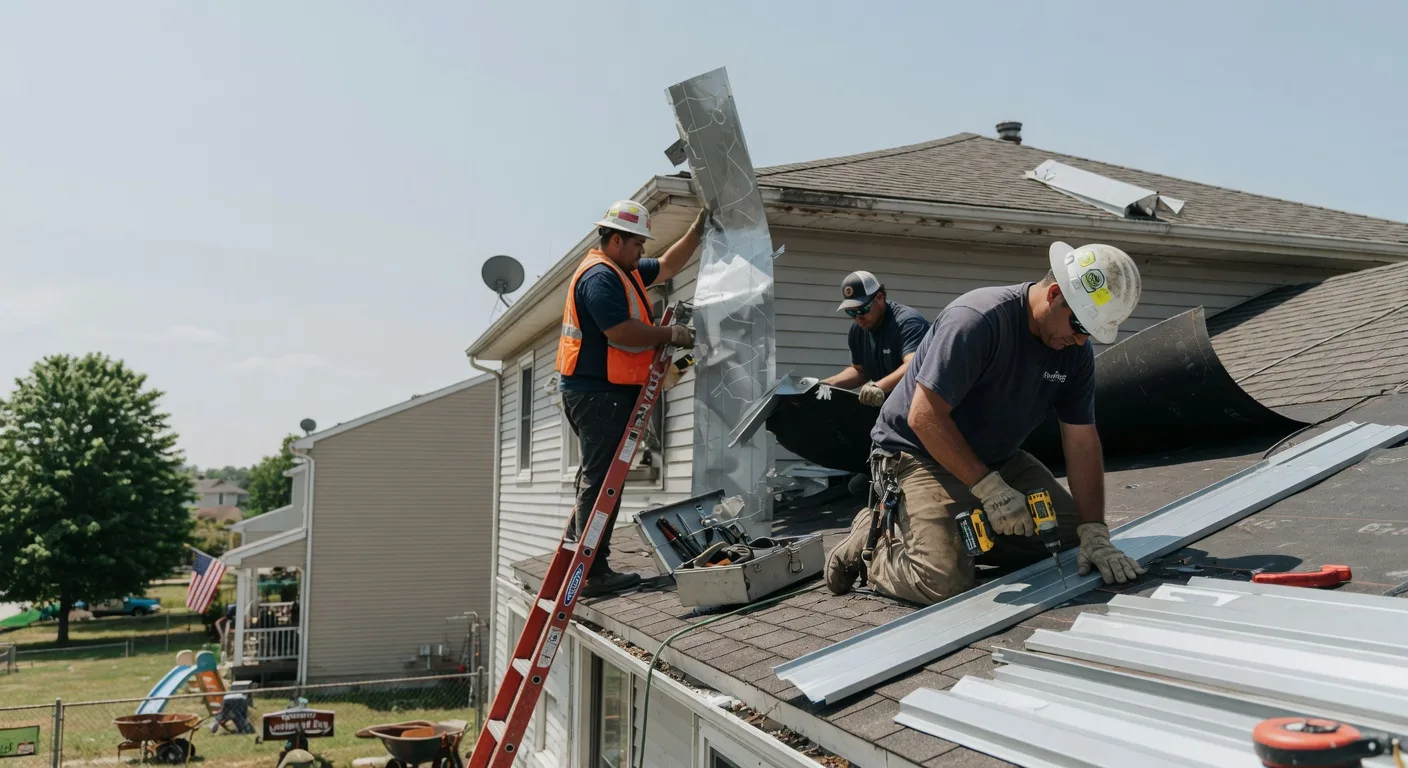 Storm Damage Metal Roof Repair in La Belle, PA